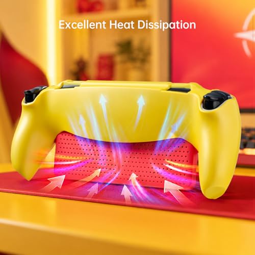 Image of UYIYE Thin Fit Designed for PlayStation Portal Remote Player Case (Yellow+White)