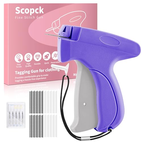 Image of Stitch Gun for Clothes - Handheld Stitch Gun Quick Clothing Fixer - Mini Sewing Kit Micro Tagging Gun - Includes 6 Needle, 1000 Black Fasteners & 1000 White Fasteners