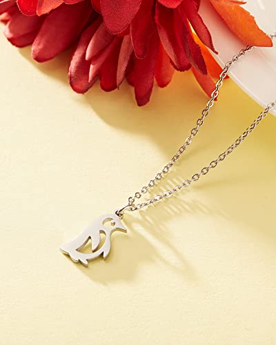 HOFOYA Animal Lover Charm Pendant Necklace Stainless Steel Jewelry Gifts for Women Teens,Lovely Spirit Pet Necklace Gifts for Family or Friendship.4