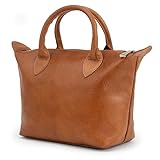 Berliner Bags Vintage Schultertasche Louise, Umhängetasche aus Leder, Handtasche für Frauen - Braun