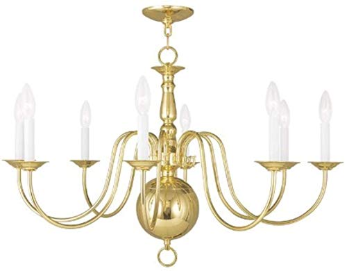 Livex Lighting 5007-02 Williamsburg 8-Light Chandelier, Polished Brass Livex Lighting 5007-02 Williamsburg 8-Light Chandelier, Polished Brass