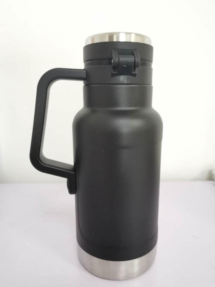 Kubek próżniowy z podwójną ścianką ze stali nierdzewnej próżniowy piwny growler z uchwytem brazylijski kubek beel butelka butelka próżniowa piersiówka kubek (946 ml, zielony)