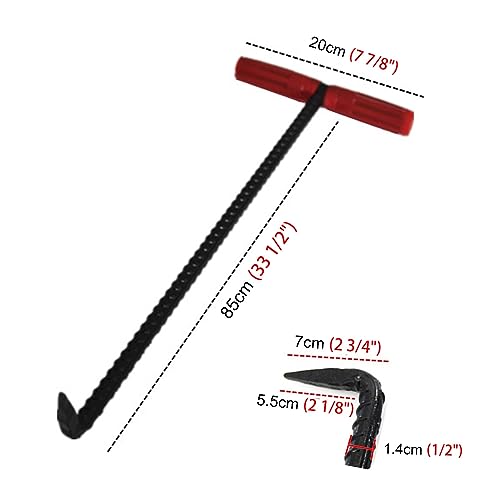 Crochet robuste 1/2" en acier forgé de 85 cm pour levage de regard pluvial - 7