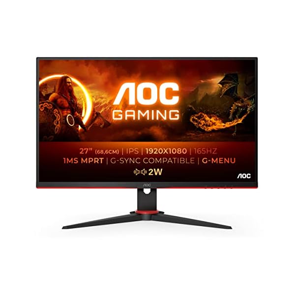 AOC Gaming 27G2SPAE FHD de 27 Pulgadas, 165 Hz, MPRT, FreeSync, Compatible con G-Sync