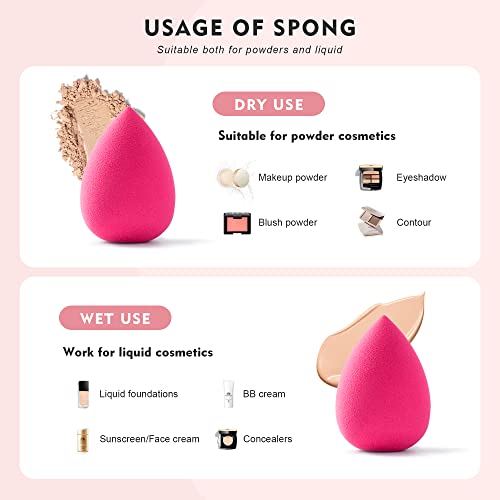 6-Piece Makeup Sponge Set, Zernber Foundation Blending Beauty Sponge For Flawless Liquid, Cream And Powder, Multi-Colored Makeup Sponges #TOP3
