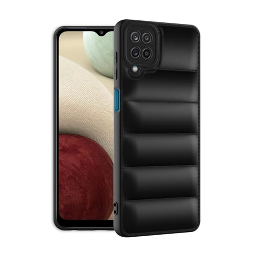 Amazon Solimo Puffer Case for Samsung Galaxy M12, Black - Image 3