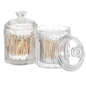 Qtip Holder Glass Apothecary Jars w...