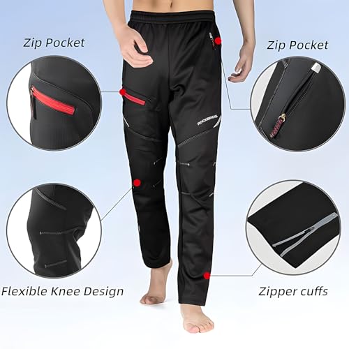 Miniatura 3 de Rockbros Chaqueta De Invierno Pantalón De Ciclismo Para Hombre, Chaqueta Larga Resistente Al Agua, Cortavientos, Pantalones De Tiempo Libre, M-4xl Pantalones M