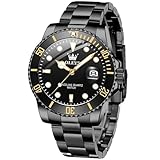 OLEVS Mens Watch, Classic Large Dial Clear Easy to Read Dress Stainless Steel Reloi para Hombre, Waterproof Watches for Men Fashion All Black Men's Watches, Mens Luxury Watch, Analog Wristwatches