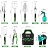 Garden Tools Set - Rust-Proof Aluminum Gardening Tools Set with Organizer Handbag, Durable Garden Tool Set - Gardening Gifts for Women and Men