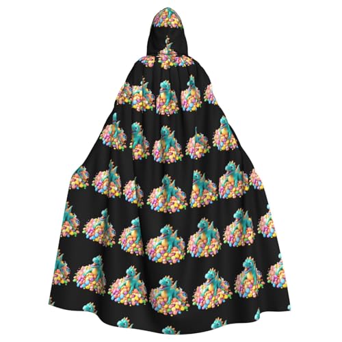 HJFCZH Capa grande con capucha para adultos con estampado de dinosaurio en una pila de caramelos, sin cremallera