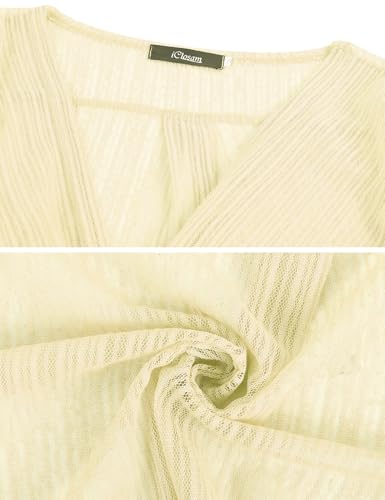 Image of iClosam Women Tie Front Chiffon Shrug Short Sleeve Cropped Sheer Bolero Shrug Cardigan