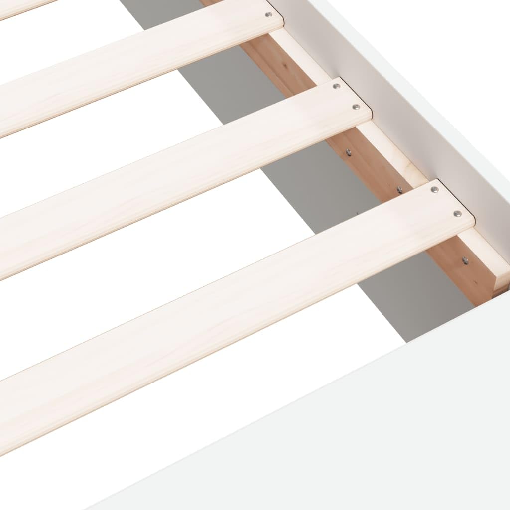 vidaXL Giroletto Bianco 100x200 cm in Legno Massello, Letto, Letto Singolo, Letto con Contenitore, Rete Letto, mobili Camera da Letto