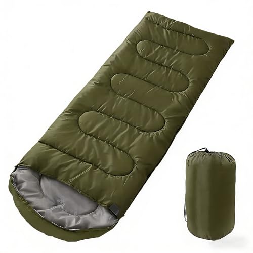 SNZ Bolsa de Dormir Ligera para 3 Estaciones - Bolsa de Dormir Momia para Camping para Adultos y Niños, Ropa para Clima Cálido (50°F a 77°F), Portátil para Senderismo y Viajes miniatura 1