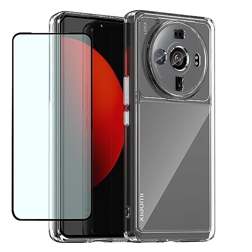 GTBDEKI Capa transparente para Xiaomi 12S Ultra, capa 2203121C com protetor de tela HD, antiarranhões à prova de choque transparente PC rígido + capa protetora de TPU para Xiaomi 12S Ultra 5G