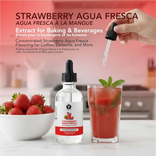 Image of Dolce Flav Strawberry Extract, Agua Fresca, for Drinks, 2oz