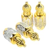 Gogogmee 4 Stück Rollerflaschen für Ätherische Öle aus Hochwertigem Glas Auslaufsicher UV schutz Transparent mit Fensterdekor für Parfüm Aromatherapie Reise und Nachfüllung