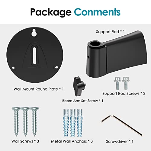 Wall Mount Boom Arm - Wall Mount Microphone Holder For Stand, Vertical Surface Mount And Freely Swiveling Metal Wall Mount Clip Suitable For Saves The Desk Space, Mic Stand Accessories By Youshares #TOP5