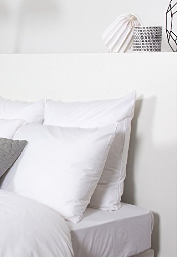 Comptoir des Tisseurs - Drap Housse Grand Bonnet Coton Bambou 140X190 Cm Blanc Cover