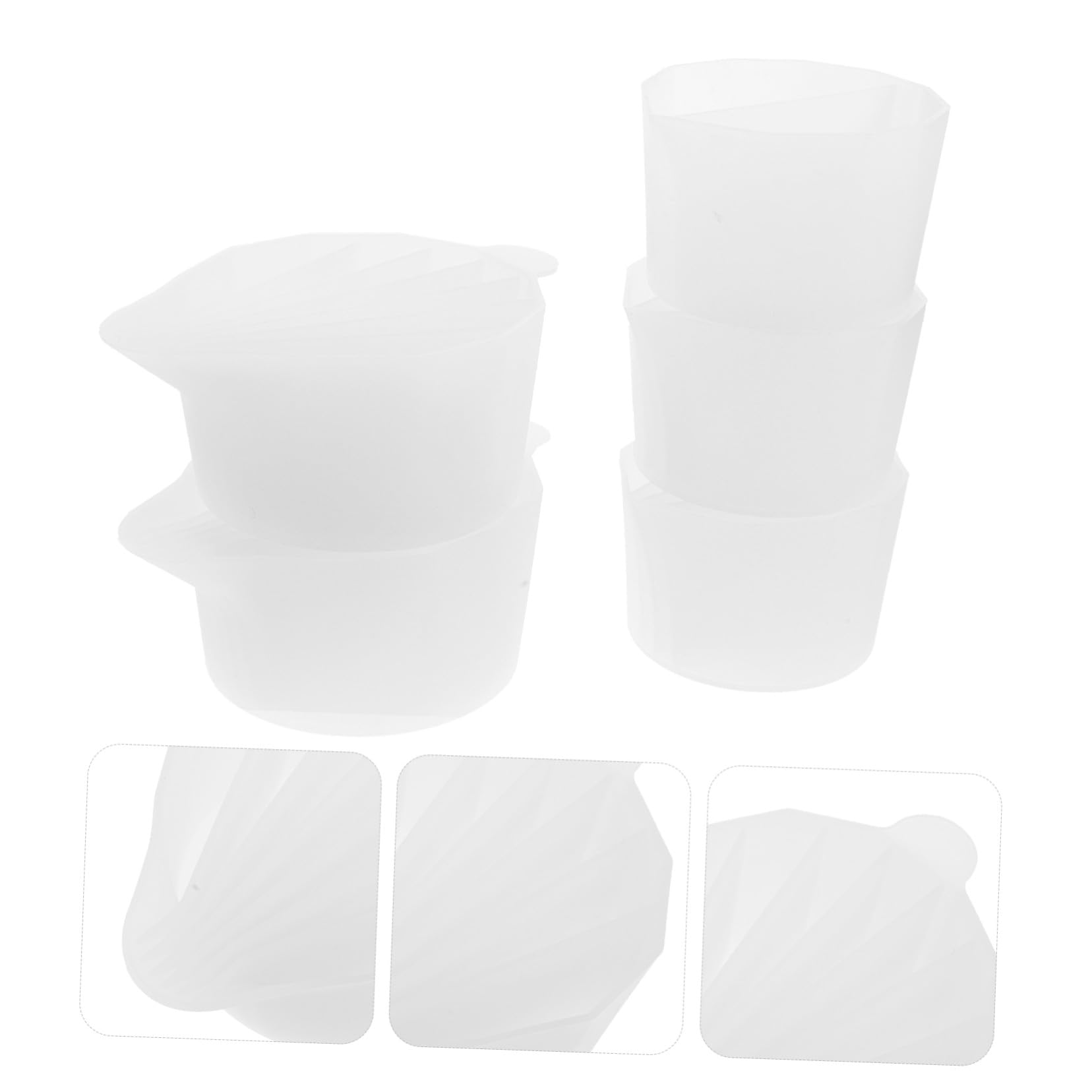 DOITOOL 5 Stück Silikon Harzmischbecher mit Trennfächern für Farbe