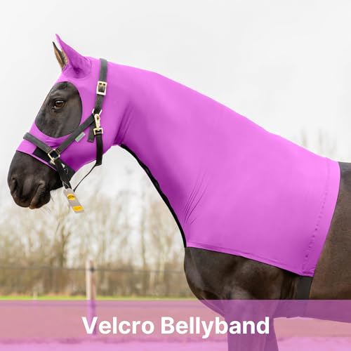 Image of Resistance Horse Hood Slinky Lycra Zippered Mane Braid Shoulder Guard - Horse Sleazy Slickers Care Sheet