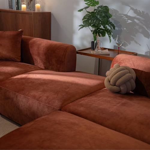 Acanva Luxury Modern Tight Curved Back Velvet Sofa, Minimalist Style Comfy Couch for Living Room Apartment - Image 11