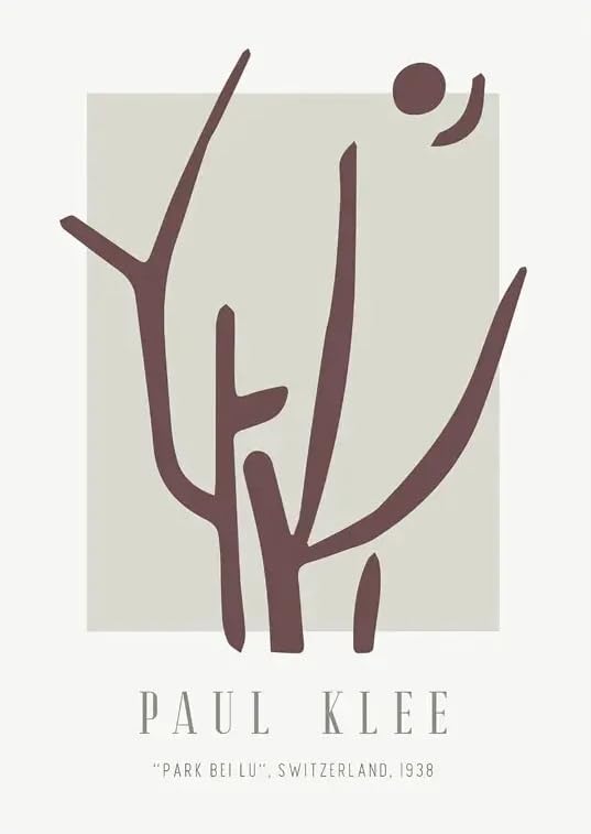 Affiche abstraite Paul Klee peinture sur toile vintage décoration murale chambre 60x80