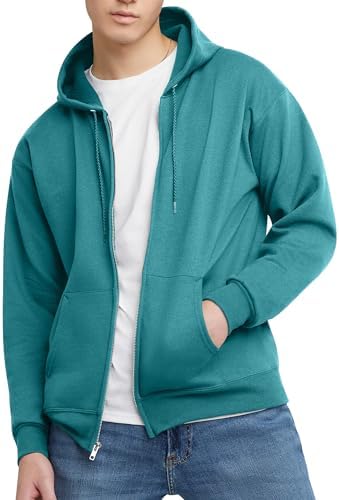 Hanes mens Hoodie, Ecosmart Fleece Full-zip, Zip-up Hooded Sweatshirt for Men Jacket (pack of 1)