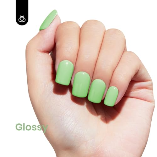 Image of Beetles Mint Green Gel Polish - Summer Buds 15ML /0.51Fl Oz, Lime Light Green Gel Nail Polish, Soak Off UV LED Lamp Pastel Nails Art, Long-Lasting Manicure Salon Bright Summer Day Nails