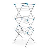 Minky 3 Tier Indoor Airer with Drying Space, Metal, Silver, 15 m