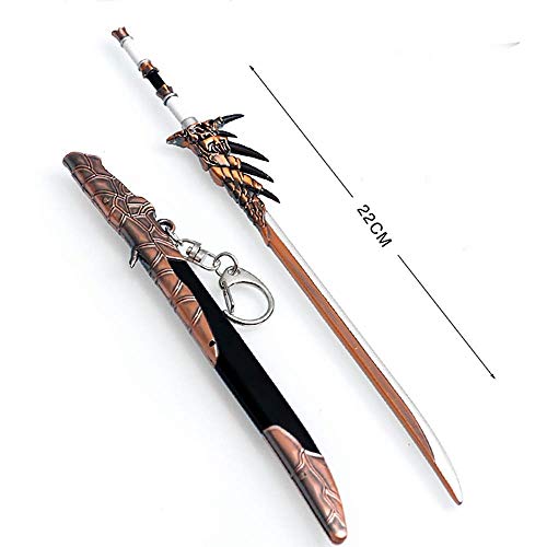 Monster Hunter World Iceborne Metal Monster Rathalos Sword Weapon Model Action Figure Arts Toys Collection Gift Party Supplies Present Kids (Bronze) #TOP1