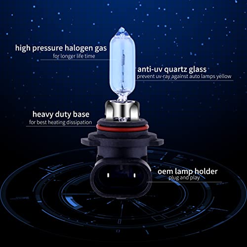 Image of 9012 HIR2 Headlight Bulb Halogen Bulb 5000K Super White Light Long Life Replacement PX22D 12V /55W (9012 /HIR2, 2 Pack)