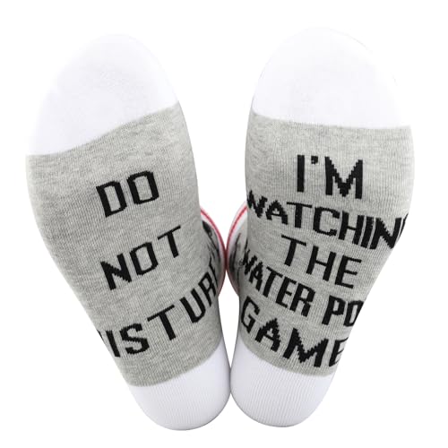 VAMSII 2 PAIRS Water Polo Sports Theme Socks Water Sport Gift Waterpolo Team Gift (US Alpha One Size Regular Regular Water polo socks)