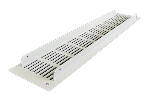 Lüftungsgitter LG-4008 W 400×80 Mm – Aluminium, Weiße PVD-Beschichtung, Für Türen & Zwangsbelüftung