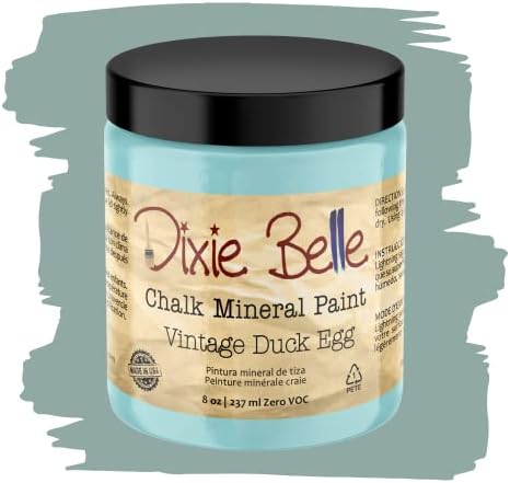 Dixie Belle Paint Company Chalk Finish Furniture Paint | Vintage Duck Egg (8oz) | Matte Light Blue Chic Chalk Mineral Paint | DIY Furniture Paint | Made in the USA