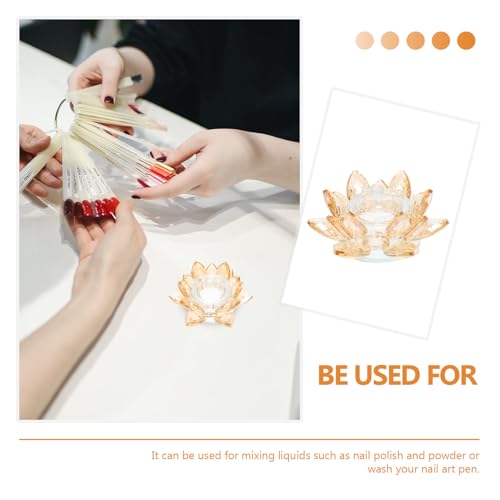 Vaso de limpieza para manicura Crystal Lotus con tapa de vidrio miniatura 3
