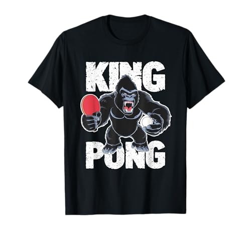 King Pong Gorila - Raqueta de regalo para ping pong, humor Camiseta