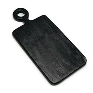 Small Wood Cutting Board with Handle for Kitchen 11×5 inches Chopping, Serving and Charcuterie Black Color (Mango Wood)