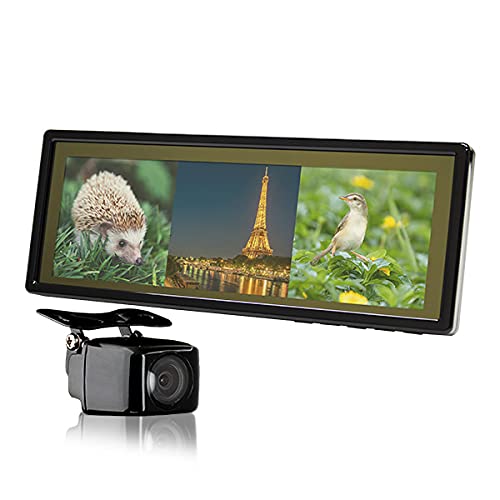 楽天市場】ミラーモニター 3画面 9インチ バックミラー 画面分割 2画面