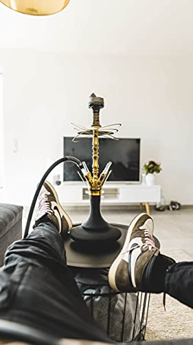ARYF Shisha Wasserpfeife Gloria 4 Matt Black/Gold mit Zubehör – Bild 5