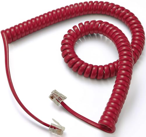 Image of Comtrue Phone Cords for Landline, 2-Pack, Telephone Handset Cords | Red, Universally Compatible, Tangle-Resistant, Noise-free, Go-to Length, Ideal for office & home