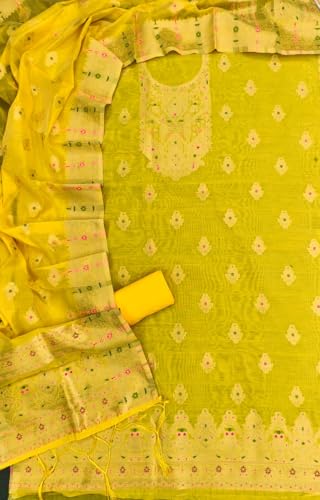 Image of DEVANGI Women's Jamdani Cotton Unstitched Suit & Dupatta Material