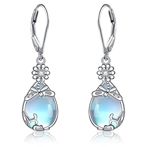 Sterling Silver Leverback Dangle Drop Dragonfly Earrings Dragonfly Jewellery Gifts for Women Cover