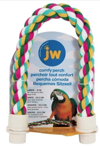 Image of JW Pet Comfy Perch For Birds Flexible Multi-color Rope, Large - 21 inch Length