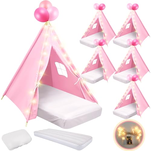 Sleepovers Teepee Tents Bulk with Mattress & Lights (6-pack)