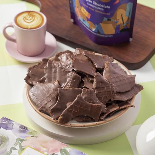 Image of NOVANOVA - Waffle Chocolate Chips - Belgian Choco Dipped |, 100% Eggless | No Preservatives & No Artificial Color | Freshly Baked For Your Order | Pack Of 1, 200 Gram