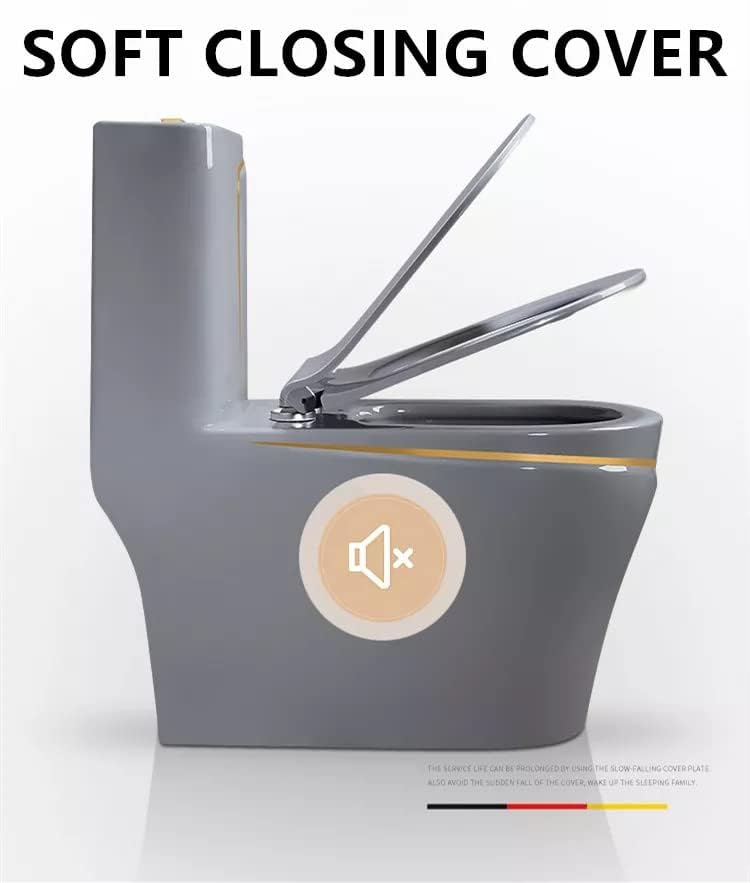Image of B Backline Ceramic P Trap Commode | One Piece Floor Mount Western Toilet Commode /European Commode /Water Closet For Bathroom P trap Outlet From Wall - (Grey Glossy)
