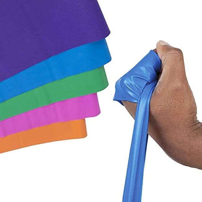 3 or 5 Pack Resistance Band Sets. Latex-Free Norco Rainbow Exercise Band. Odor and Powder free Band available in 5 Levels, Light to Super Heavy. 5 Ft length Workout Band Multi-Packs for Progressive Re