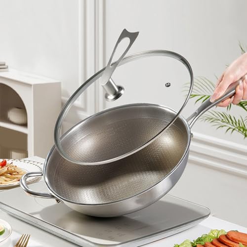 Wok de acero inoxidable 32-34 cm Antiadherente miniatura 3