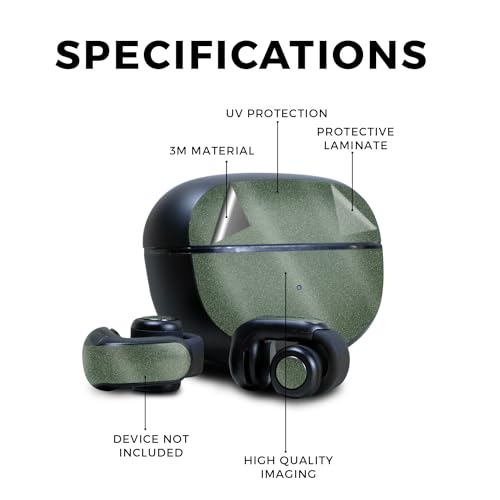 Image of Glossy Glitter Skin Compatible with Bose Ultra Open Earbuds - Solid Olive - Premium 3M Vinyl Protective Wrap Decal Cover - Easy to Apply | Crafted in The USA by MightySkins